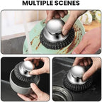 Steel Wool Scrubber with Handle, Upgrade Heavy Duty Stainless Steel Dish Scrubber for Cleaning Dishes, Iron Pots, Stoves, Kitchen Sink (1 pcs) - Image 4