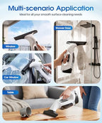 Window Vacuum Squeegee Cordless, 3-in-1 Electric Window Cleaner Tool with Spray & Microfiber Pad, Streak-Free 2200Pa Suction for Glass, Shower Doors, Mirrors, Tiles and Car Windows - Image 6