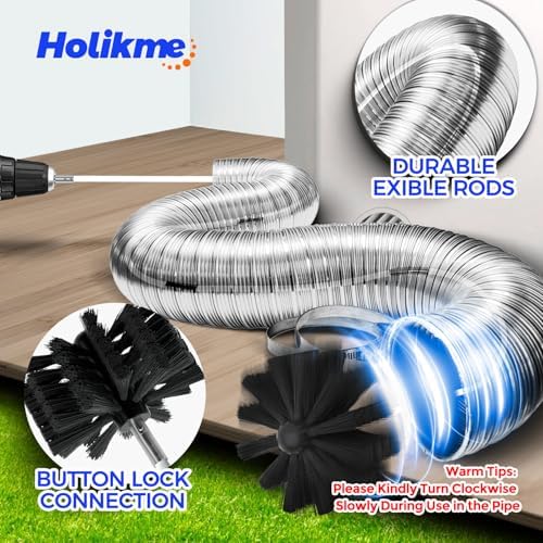 Holikme Dryer Vent Cleaner Kit - 32Ft Flexible Lint Brush for Deep Cleaning - Image 2