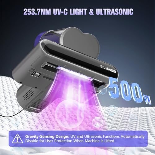 Bed Vacuum Cleaner Mattress Vacuum Cleaner,16Kpa Powerful Handheld Vacuums with UV-C Light & Double Dust Cup & High Heating & Ultrasonic & HEPA Filter for Bed Sofa(Corded, Black & Purple) - Image 2