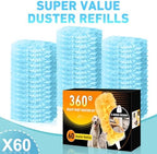 60 Count Heavy Duty Duster Refills for Swiffer, Multisurface 360° Larger Size Dusters with 4X Cleaning Power, Disposable Dusters for Pet, Cleaning Home, Blinds, Fans, Corners (60 pcs-Blue) - Image 2