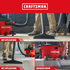 CRAFTSMAN CMXEVBE17594 12 Gallon 6.0 Peak HP Wet Dry Shop Vacuum - Image 4