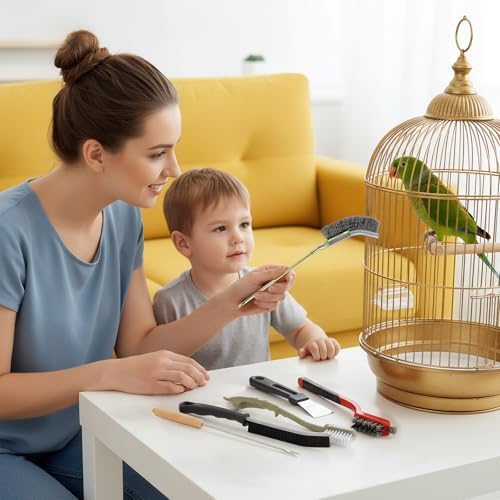 8-Pack Multifunctional Cleaning Brush with Scrapers for Oven, Stove, BBQ, Kitchen Crevices, Oven Racks and Bird Cage Corner Cleaning - Image 7