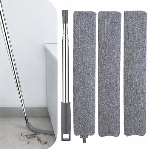 Retractable Gap Dust Cleaner with Extension Pole, Cleaning Tools with 3 Microfiber Dusting Cloths, Extendable Long Handle Duster for Cleaning Under Refrigerator Furniture Appliance by Eleanra