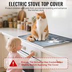NYZE Stove Top Cover for Electric/Glass Stove, 28x20 Inch Stovetop Cover Flat Top Protector Dish Drying Mat for Kitchen (White Magnolia) - Image 4