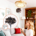 Ostrich Feather Duster for Electronics, Keyboard – Soft Dusting Tool for Screen, Fragile Items, Office, Home Cleaning (A12- Black Handle) - Image 3