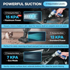 SakerPlus Mini Vacuum Cleaner, 3 in 1 Car Vacuum Cleaner High Power, 15000PA Powerful Suction, Air Duster, 7500mAh, Adjustable Small Vaccum Portable Cordless for Cars,Desktop,Home- Light Blue - Image 3