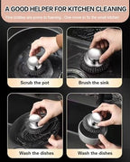 8 Pcs Steel Wool Scrubbers with 2 Pcs Handle,Stainless Steel Scouring Pads for Cast Iron Skillets, Grill & Kitchen Pots - Rust Resistant, Non-Splintering Heavy Duty for Tough Grease - Image 7