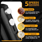 Lord Eagle 5-Speed Small Hand Mixer Electric, 300W Compact Portable, Black - Image 4