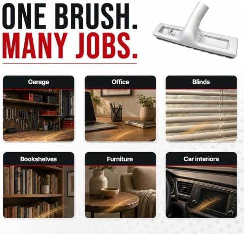 MP Maresh Products Soft Touch Deluxe Vacuum Cleaner Brush Attachment, Horse Hair Bristles for Hardwood & Wall Cleaning, Fits 1 1/4 Inch Vacuums Rigid Nozzle Dust Collector Pet Hair - Gray, 12 inch - Image 5