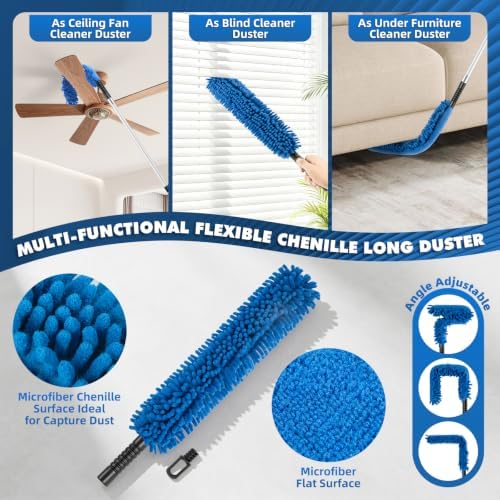 20FT Reach Duster Kit with 3-12FT Extension Pole for High Ceilings Cleaning - Image 5