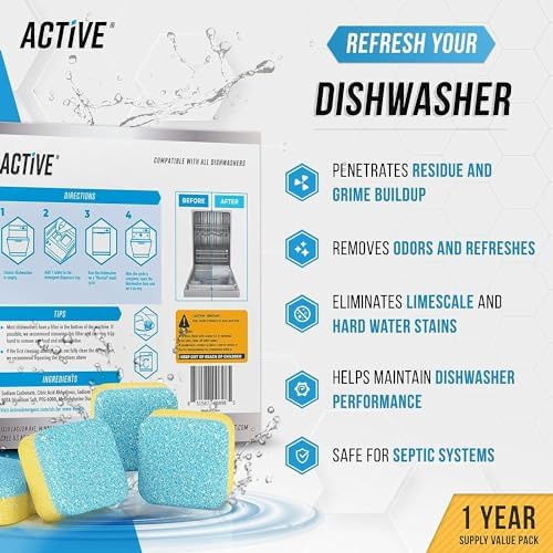 ACTIVE Washer Dishwasher Disposal & Coffee Cleaner Tablets - 96 Tabs Includes Washing Machine Cleaner, Dishwasher, Disposer, Coffee Maker Descale Tabs - Deep Clean & Refresh Appliance - 1 Year Supply - Image 3