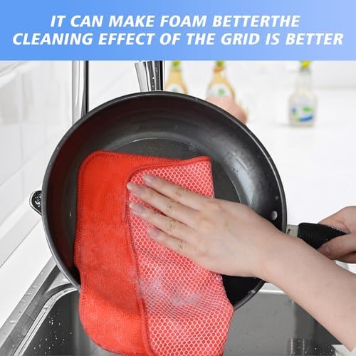 KinHwa Dish Cloths for Washing Dishes with Scrub Side, Microfiber Dish Rags - Image 5
