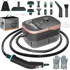 Steam Cleaner, Portable Steamer for Cleaning with 16pcs Accessories, 15s Heat-Up & 3-Level Adjustable, Handheld Steam Cleaner for Home, Bed Bugs, Floor, Grout, Tile, Grease & Car Detailing by Unknown