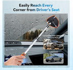XINDELL Interior Windshield Cleaner Tool, Car Window Cleaning Kit with 4 Reusable Microfiber Pads, Extendable Handle & 360° Rotating Head, Streak-Free Auto Glass Wiper for Truck SUV RV - Image 6