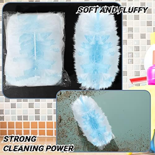 Vesici 150 Pcs Duster Refills Compatible with Swiffer Dusters Bulk Disposable Replacement Thickened with 1 Handle Heavy Duty for Cleaning, Office (Blue) - Image 5