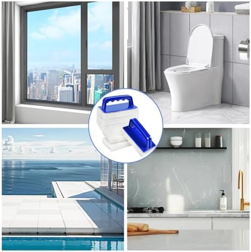 YoleShy Shower Scrubber Non-Scratch Bathtub Scrubber Heavy Duty Scrub Pad with Handle for Bathroom Tile Bathtubs Shower Tile Sink Pool Tile Spas (Blue) - Image 6