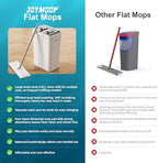 JOYMOOP Flat Mop System, Microfiber Mop and Bucket Set, White, Commercial & Household Use, Hardwood Floor & Wall Cleaning Mop with Long Handle, 4 Microfiber Pads - Image 6