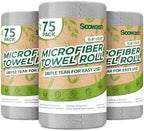 Microfiber Cleaning Cloths Roll 225 Pack 12x12 Inch Lint Free by SOOWASH