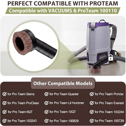 4 Pack 1.5" Vacuum Brush Compatible with ProTeam Backpack Vacuum # 100110 - Image 2