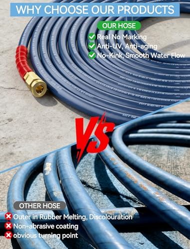 50FT Pressure Washer Hose 3/8'' Non Marking 4800PSI No Kink Commercial Hose - Image 3