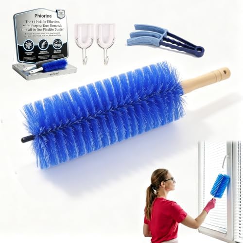 2026 Upgraded Ultimate Dusting Tool, Washable Fan Cleaning Brush, Microfiber Duster for Electric Fan and Blind, Reusable Cobweb Dust Collector, Non-Disassembly Cleaning，Blue：1 by Unknown