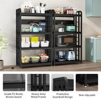 Bakers Rack with Power Outlet ，Microwave Stand 4-Tier Kitchen Baker's Rack, Free Standing Baker's Rack Kitchen Stands with Storage Suitable for Kitchen, Living Room, Dinning Room，Coffee Bar (Black) - Image 7