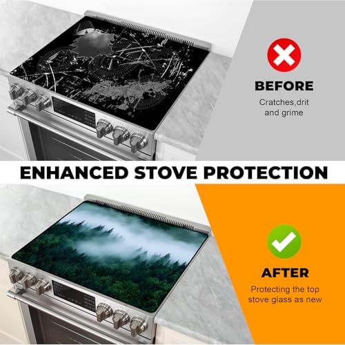 Heat-resistant Stove Top Cover - 28.5" X 20.5" Cooktop Protector Covers, Scratch-resistant Washable Pad Kitchen Countertop Mat (Woods, 28.5" x 20.5") - Image 5