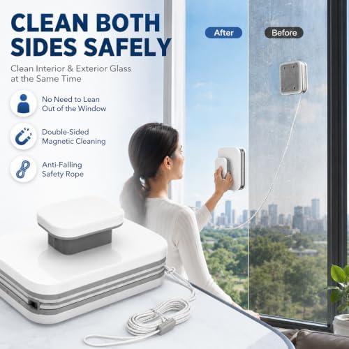 6-in-1 Magnetic Window Cleaner, Magnet Window Cleaner Tool (3-10mm) - Image 2