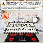 Sweet Home Stove Top Cover, Eucalyptus Stove Covers for Electric Stove, 20''X28'' White Heat Resist Kitchen Glass Stove Mat Farmhouse Decor Gas Stove Pad Summer Cooktop Ceramic Mat Oven Mats - Image 7