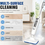 Steam Mop, 2 Level Adjustable Handle, with 4 Accessories,White - Image 6