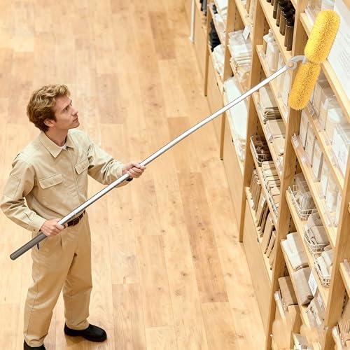Long Handle Dusters for Cleaning with 2 Replacement Heads, Washable Cleaning Duster Kit with Laundry Mesh Bag, Cobweb Duster, Extendable Dusting Tool for Home and Office - Image 3