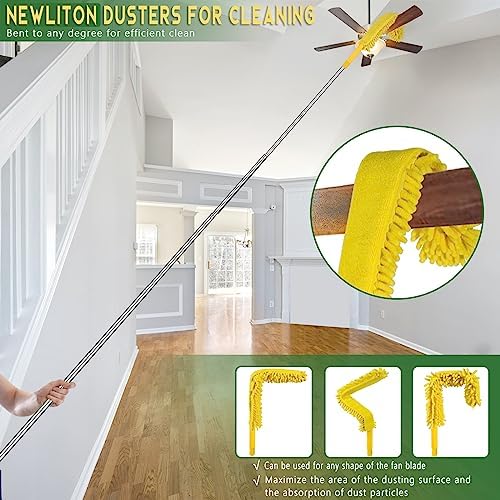 17FT Extendable Duster, 2-9 ft Extension Pole for High Ceilings - Image 2