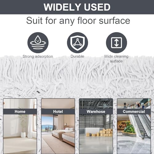 24" Commercial Dust Mop for Floor Cleaning,Heavy Duty Floor Duster,Grey - Image 4
