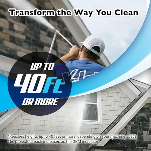 X-Jet M5#20 Kit | 7-8 GPM | Adjustable Long-Range External Injection Variable Pressure Washing Nozzle | Perfect for Washing Residential & Commercial Properties from the Ground | W/ 2000 to 4500 PSI - Image 3
