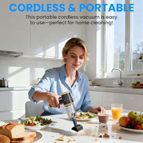 Mini Car Vacuum 15000Pa Portable Cordless Handheld Vacuum Cleaner and Air Duster with 2 Filter for Car, Sofa, Office, Pet, Home - Image 3
