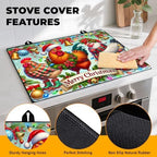 Christmas Stove Top Cover Snowman Stove Top Cover for Home Decoration Kitchen Pad Non-Stick Washable Cooktop Covers Countertop Protector Keep Stove Clean 28"x20" (Rooster) - Image 2