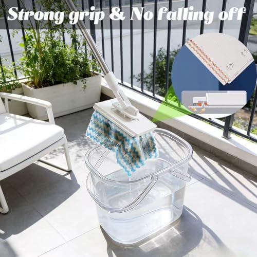 Grip Mini Mop, Hands Free Flat Mop with 1-Second Cloth Change, 360° Rotating Head for Walls, Floors, Windows, Corners. Cloth-Changing Mini Cleaning Tool with 10 Reusable Microfiber Cloth - Image 4