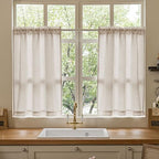 36 Inch Bathroom Window Curtain Privacy Semi Sheer Light Filtering - Image 2