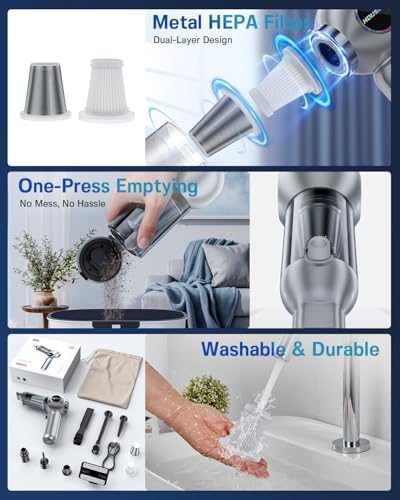 houscly Car Vacuum Cordless Mini Handhled 4-in-1 High Power Cleaner 25000Pa - Image 6