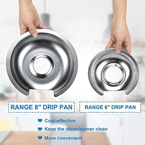 Electric Stove Burner Drip Pans and Rings for GE Hotpoint Set of 4 Chrome - Image 5