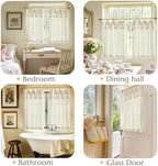 jinchan Linen Tier Kitchen Curtains, 30x24, 2 Panels, Natural - Image 5