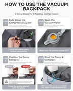 coofay Vacuum Backpack Travel with Pump Vacpack Travel Backpack with Vacuum System Mochila de Viaje Compresion al Vacio Easyvacpack Airbag Backpacks for Traveling Carry on Luggage - Image 3