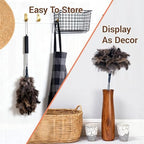 Ostrich Feather Duster for Electronics, Keyboard – Soft Dusting Tool for Screen, Fragile Items, Office, Home Cleaning (A12- Black Handle) - Image 7