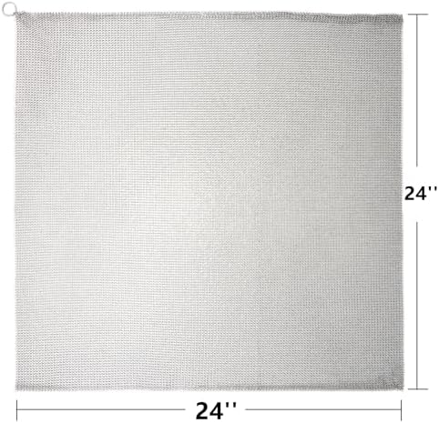 Cast Iron Cleaner & Chainmail Skillet Scrubber - 24''x24'' 3.8mm Small Ring, 316L Stainless Steel Interlocking Mesh Sheet, Flexible Chainmail Panel, Fine Linked Ring Fabric, Woven Ring Net - Image 6