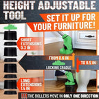 Furniture Lifter Tool with 4 Pcs Appliance Rollers, 660 Lbs, Green - Image 5