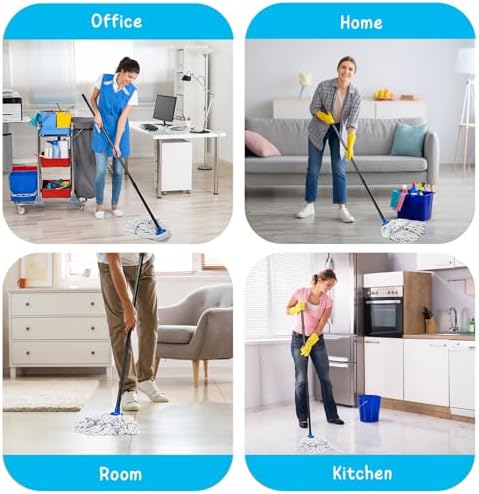 Mops for Indoor Floor Cleaning, Small Cotton String Mop with 51'' Handle - Image 7