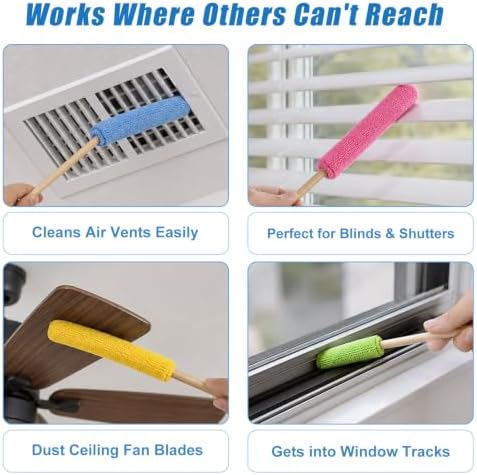Honeydak 6 Pcs Microfiber Detail Duster Sticks Mini Crevice Cleaning Tools - Image 3