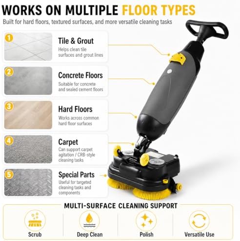 Cordless Electric Floor Scrubber, Commercial Power Scrubber Machine - Image 3
