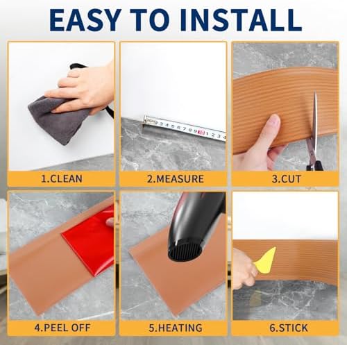 Vinyl Baseboard Molding Trim 4 Inch Peel and Stick Cove Base - Image 6